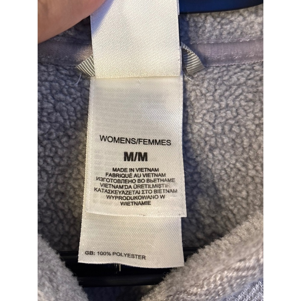 The North Face Womens Grey Diamond Geometric Knit Button Fleece Pullover Medium - Picture 4 of 7